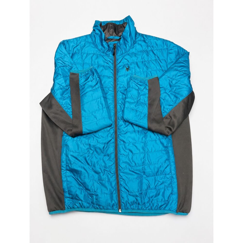 Spyder Men's XL Blue Hybrid Insulated Full Zip Jacket Style 510304 Lightweight